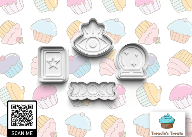 Tarot Theme Fondant/cookie stamps with cutters 