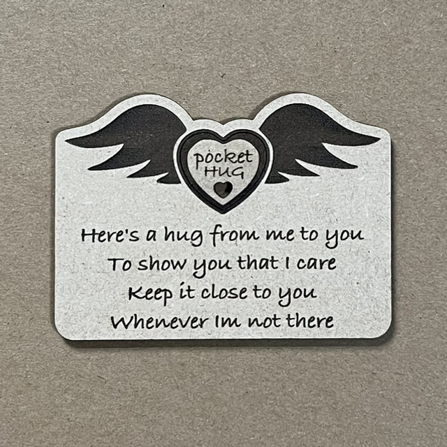 Pocket Hug - Message Card and Pocket Hug Heart - Laser Cut