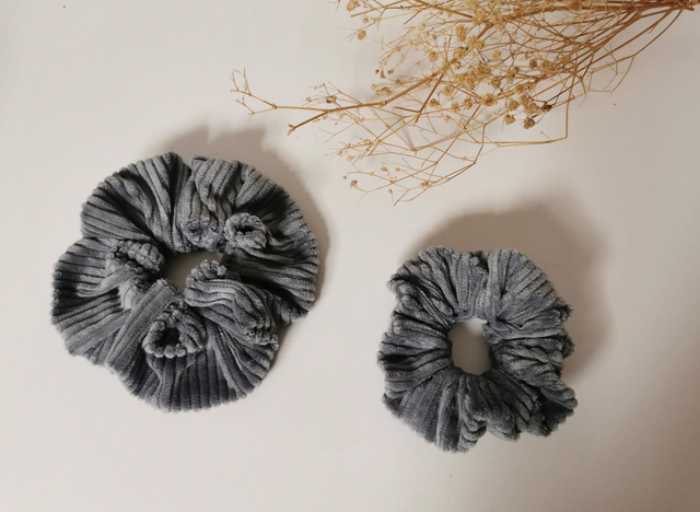 Chouchou velour gris 