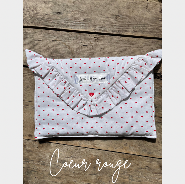 Pochettes à volants  "Coeur rouge"