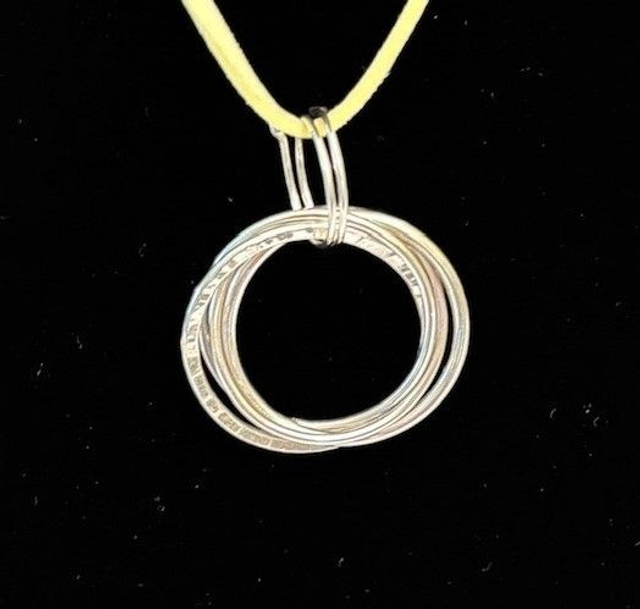 Interlinking Textured Silver Loops Pendant