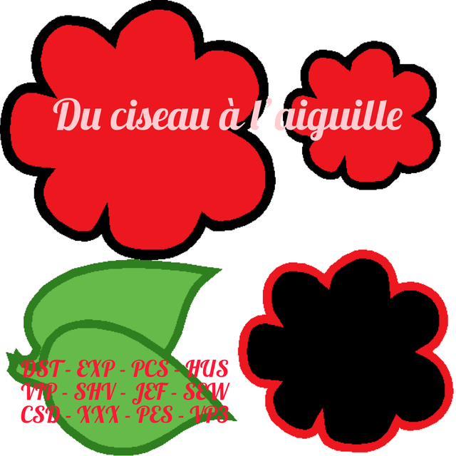 fichier broderie fleurs FSL - cadre 10x10 / 12 Formats
