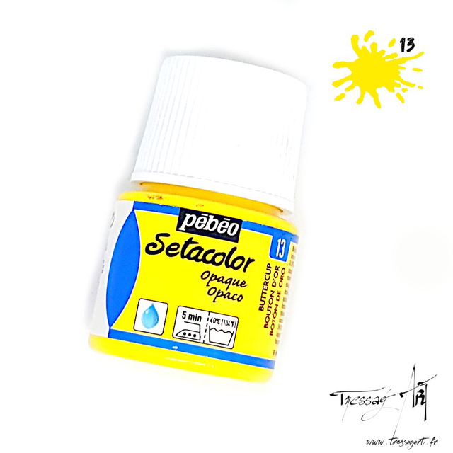 PEBEO - PEINTURE TEXTILE SETACOLOR OPAQUE JAUNE BOUTON D&#039;OR 45mL - PB009013