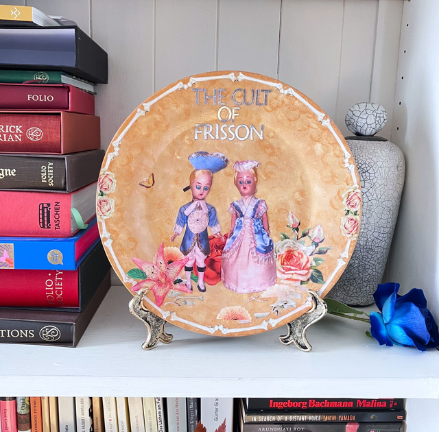 "The Cult of Frisson" Pastel Cream Upcycled Wall Plate - House of Frisson