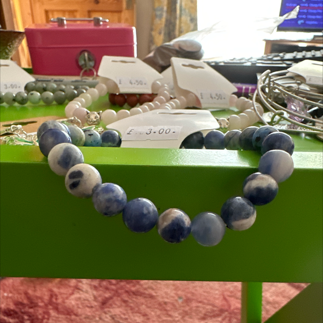 Blue Sodalite Bead Bracelet 