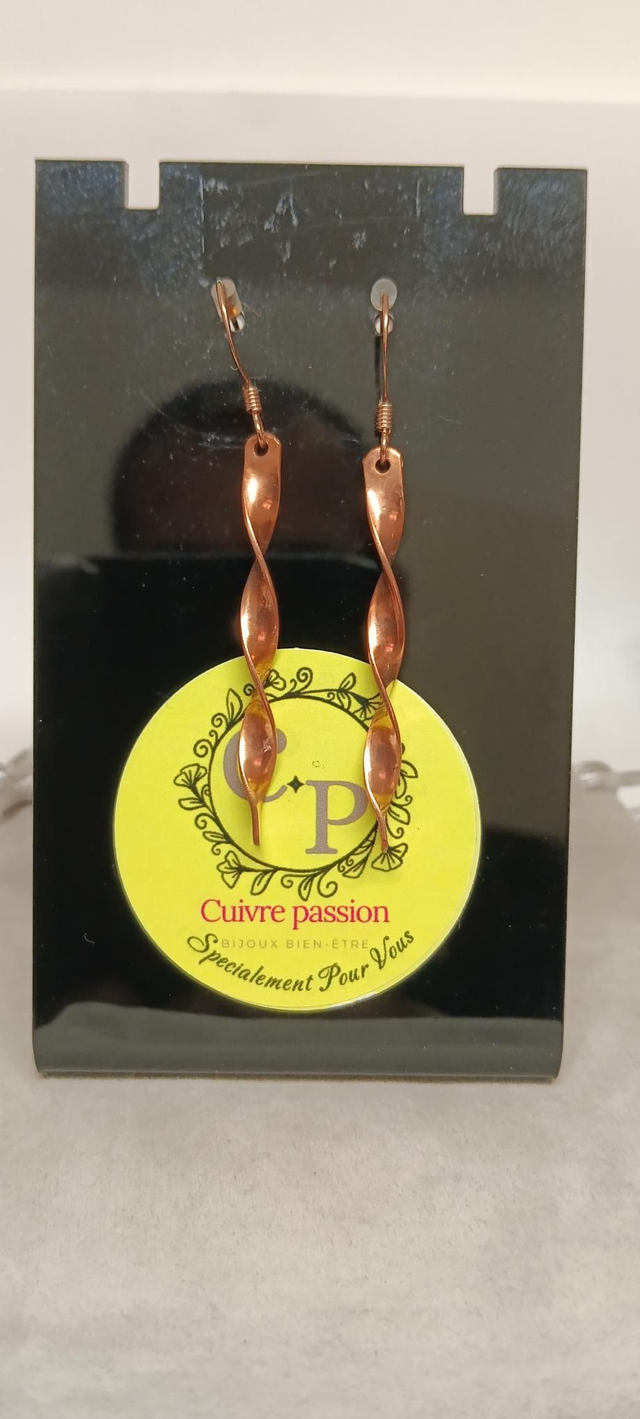 Boucles d'oreilles cuivre tagliatelles 