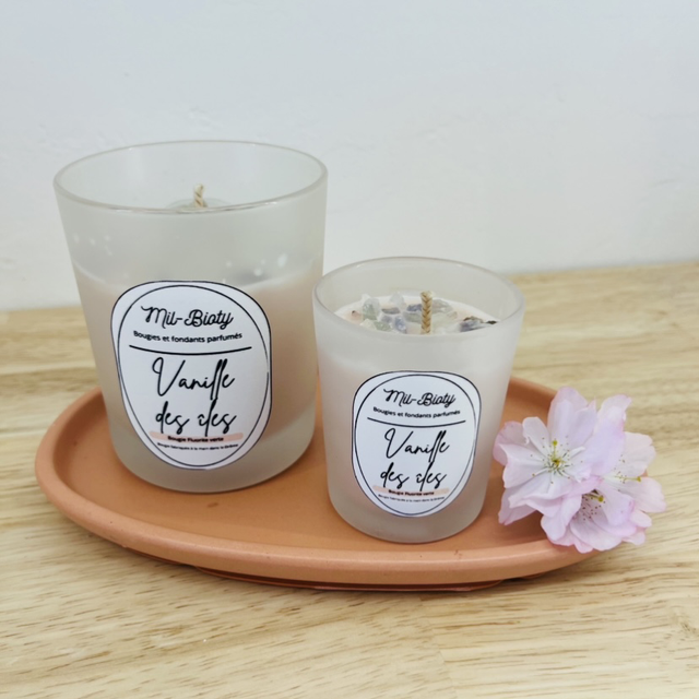 Bougie Fluorite verte : Vanille des îles 