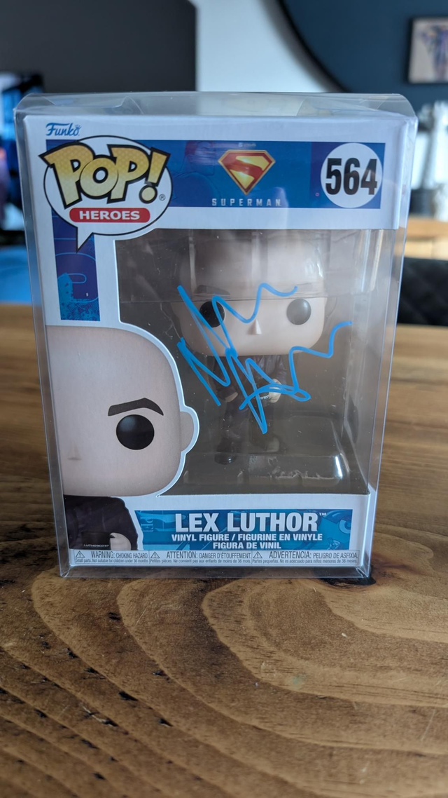 Funko Pop DC Superman Lex Luthor 563 Signed by Nicholas Hoult with Beckett Authentication
