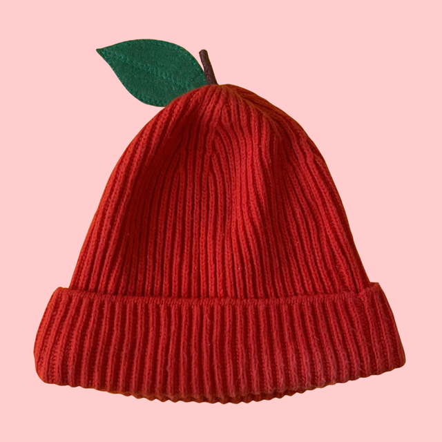 Bonnet Côtelé Rouge Pomme