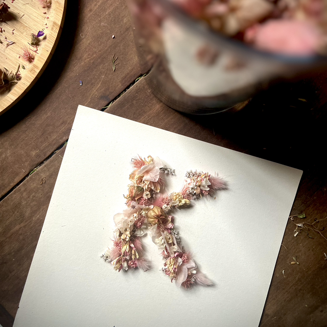 Affiche Lettre Florale (coloris au choix)                    Petit Format