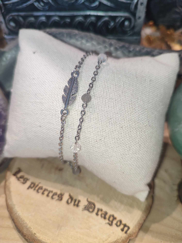 Bracelet double plume