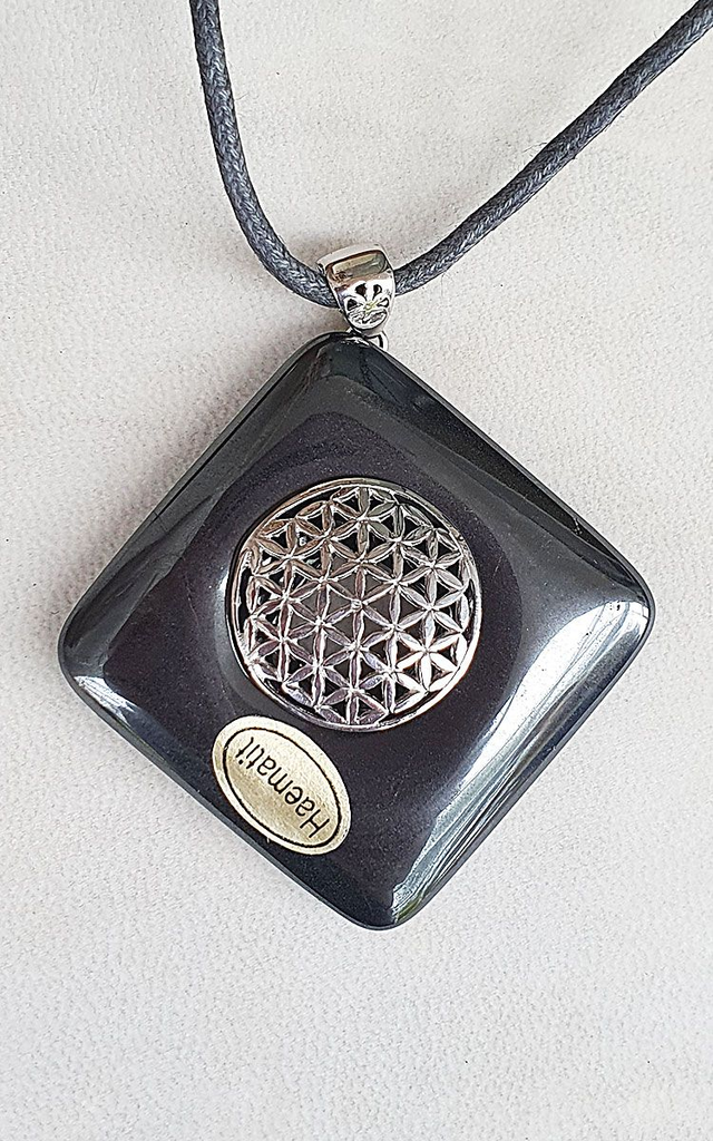 Hämatit- mit Blume des Lebensanhänger