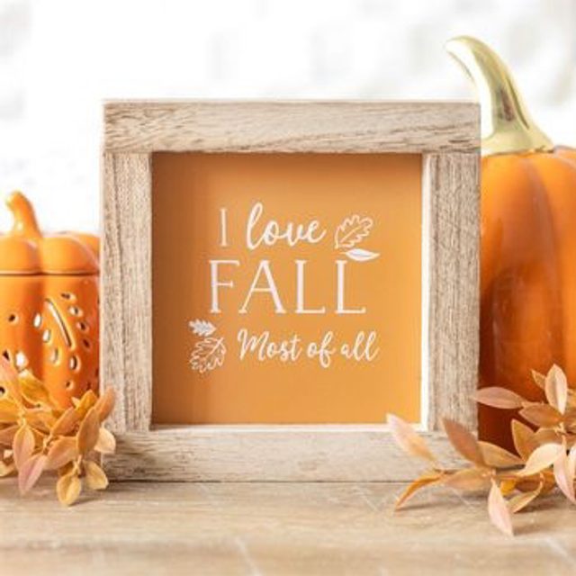 Orange I love Fall sign 