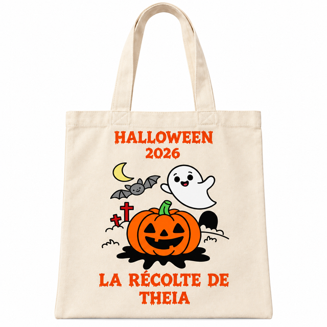 🎃 Mon butin d’Halloween – Sac personnalisé
