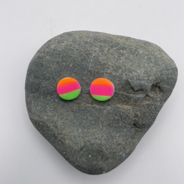 Bright stripey studs 