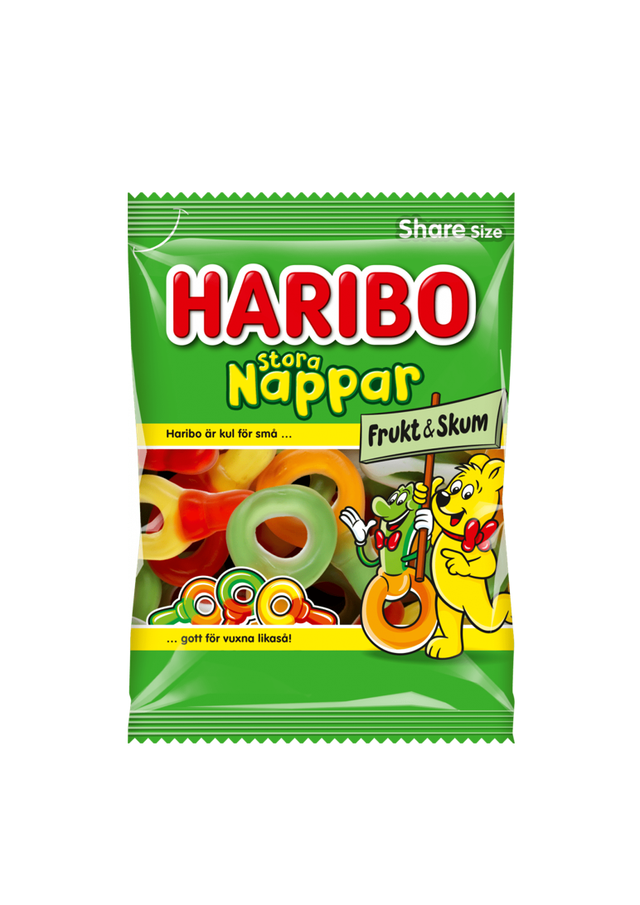 Haribo Stora Nappar Frukt & Skum - 170g