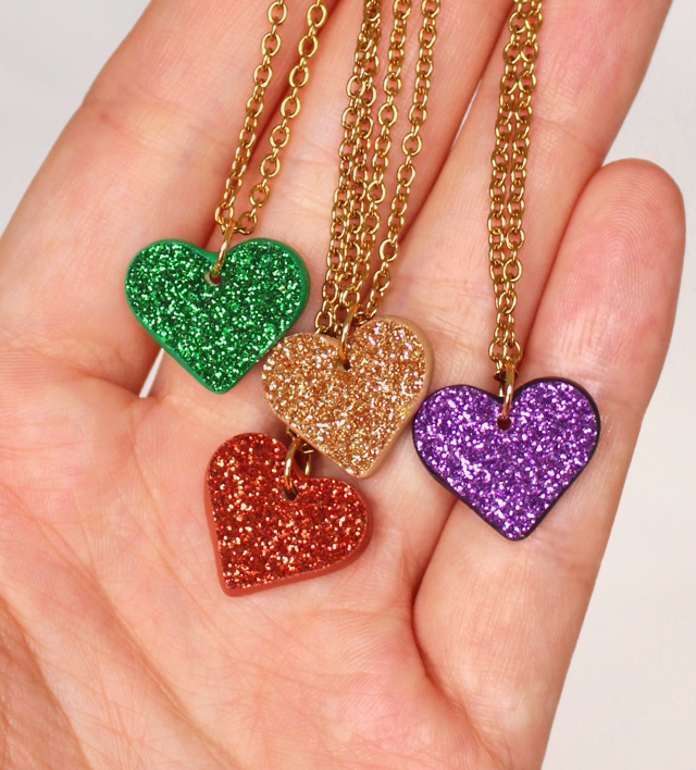 Pendentif Cara • couleurs pailletées