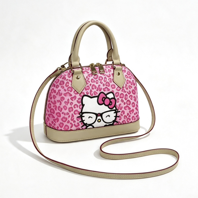 HK Pink Leopard Shell Bag