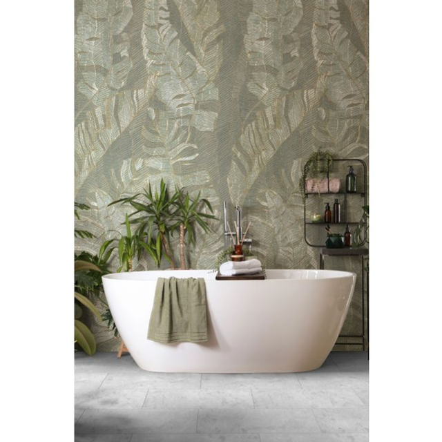 Wandpaneele wasserfest Silver Sage 123x280 Grün