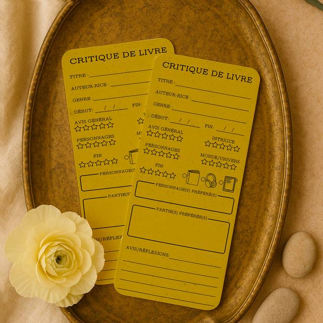 Marque page, critique de livre, 12 couleurs