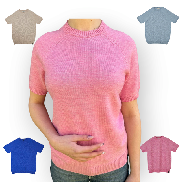 Kurzarm-Pullover "Nico" aus extrafeiner Merinowolle