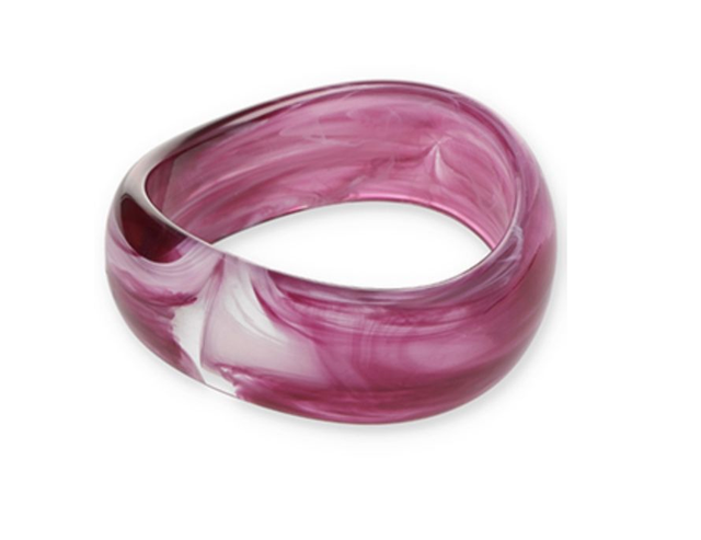 Bracelet jonc en résine violet aubergine