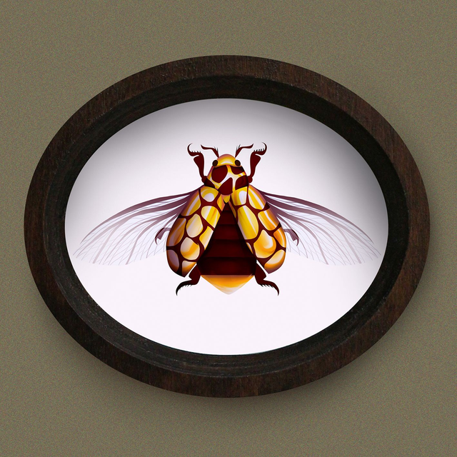 Cadre "Fossile d'ambre"