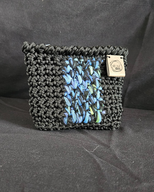 Porte-monnaie Amazone noir et bleu