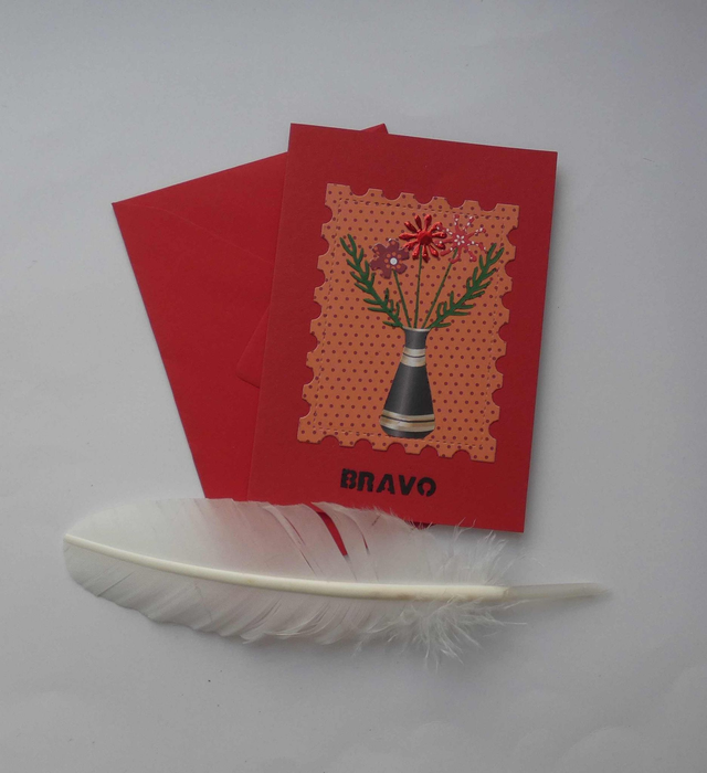 Bravo avec un bouquet