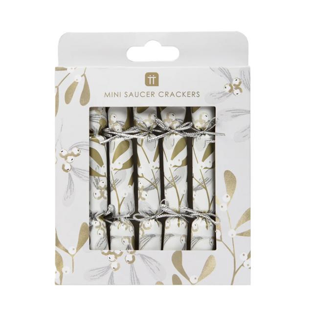 Mistletoe Mini Saucer Crackers - 8 Pack