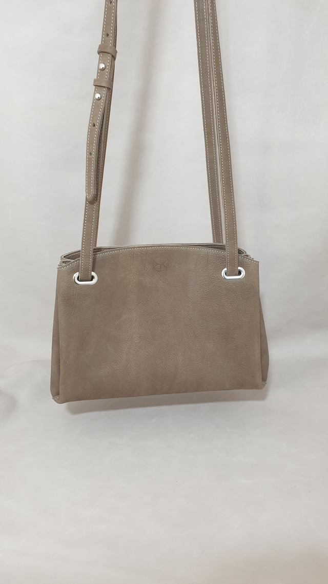 sac bellows kaki clair / argenté