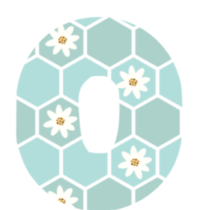 Daisies Blue Geo lge Over patch G6