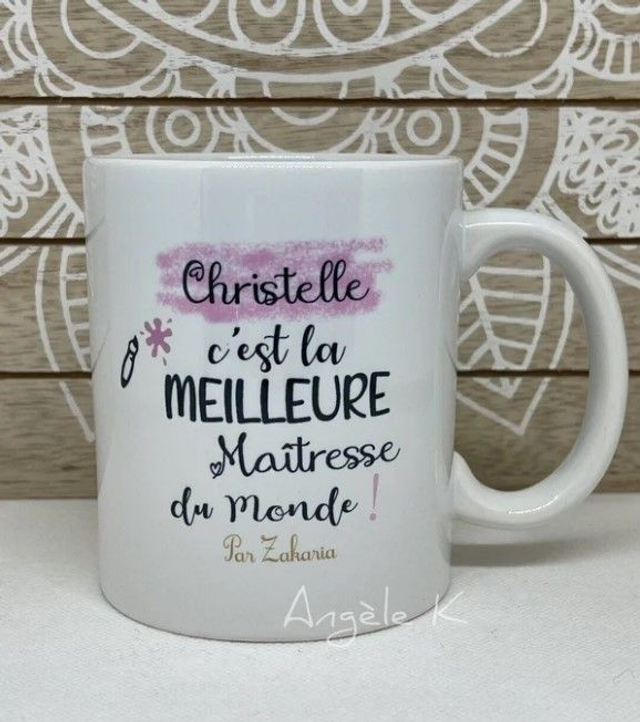 Mug personnalisé thème initiale maitresse / atsem / instituteur et prénom