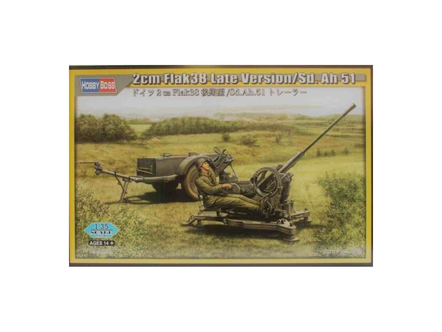 2cm Flak38 Late &amp; Sc AH51 Hobby Boss 80148 1/35