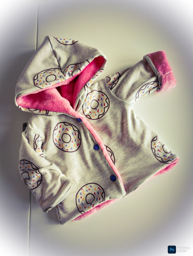  C* 9 mois   Gilet réversible "DONUT🍩" tout doux et tout chaud évolutif