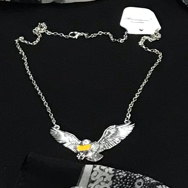 Silver Coloured Necklace- Eagle Pendant- NEC41