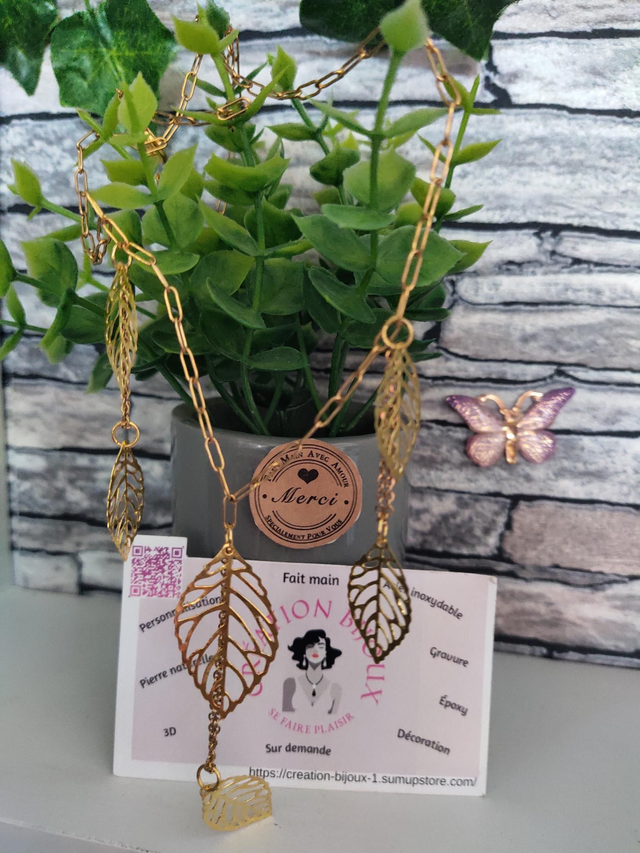 Collier feuille 