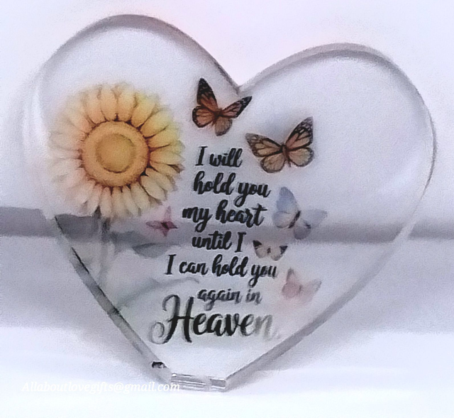 Remembering, Remembrance Acrylic Freestanding Plaque Stunning Designed By Hand 