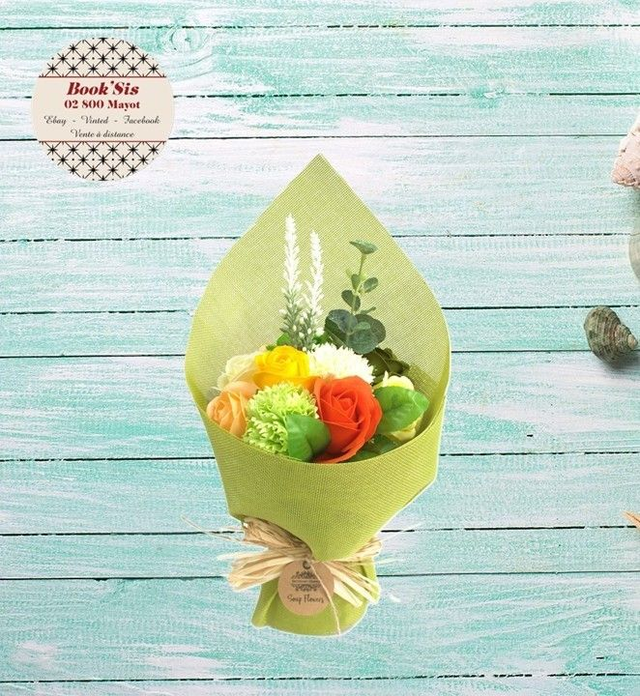 Bouquet de fleurs de savon " Vert "