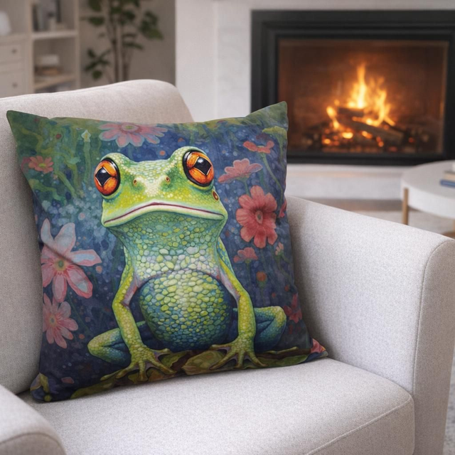 Frog Cushion - 18" velvet