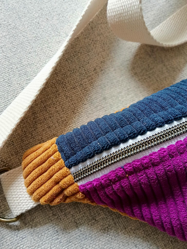 Sac banane velours multicolores
