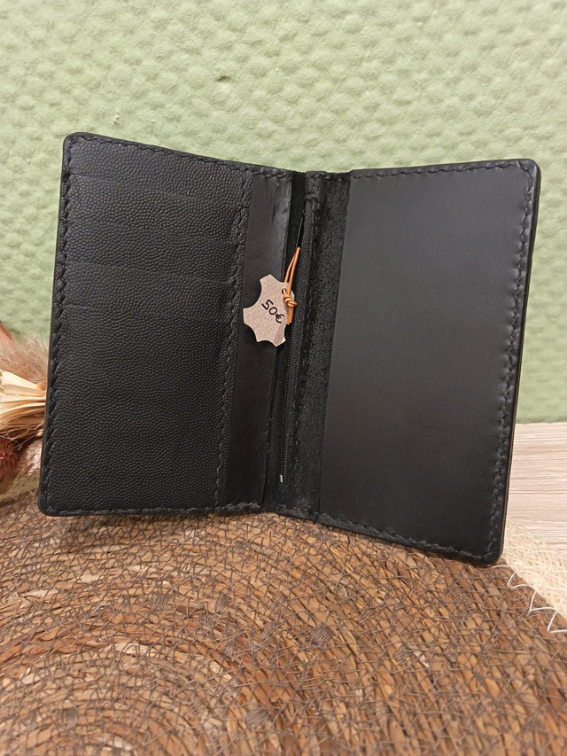 Portefeuille cuir noir