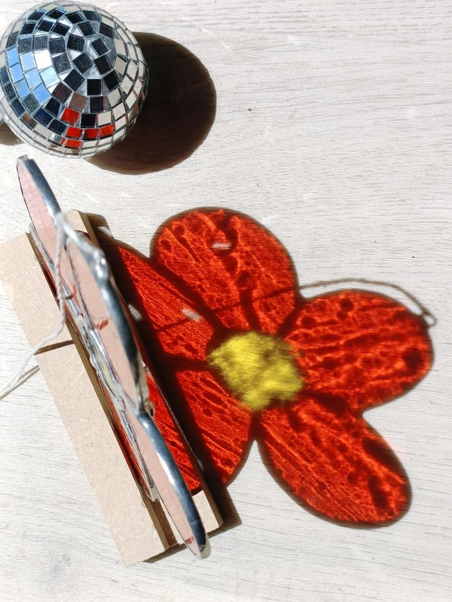 Fleur orange transparent maxi reflets 