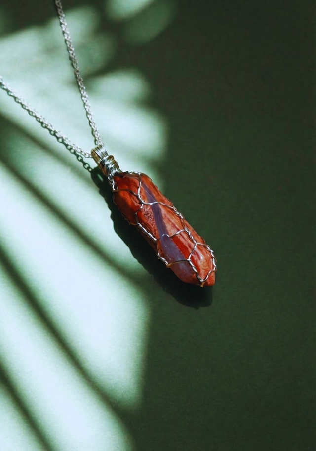 Colliers en jaspe rouge 