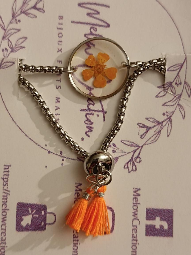 Bracelet pompons - Orange 