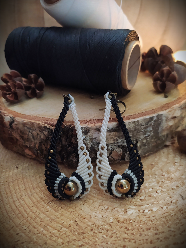 Boucles D'oreilles "Yin Yang" - Pyrite