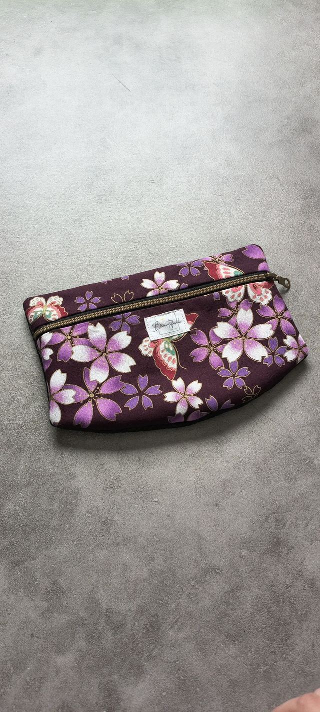 Pochette amovible &quot;Collection Papillons&quot;  fleurs violettes 