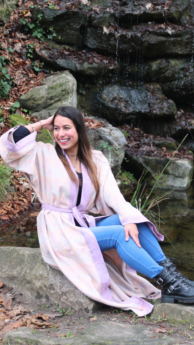 Kimono Long Unisexe Taille unique &quot;Éclat violet&quot;