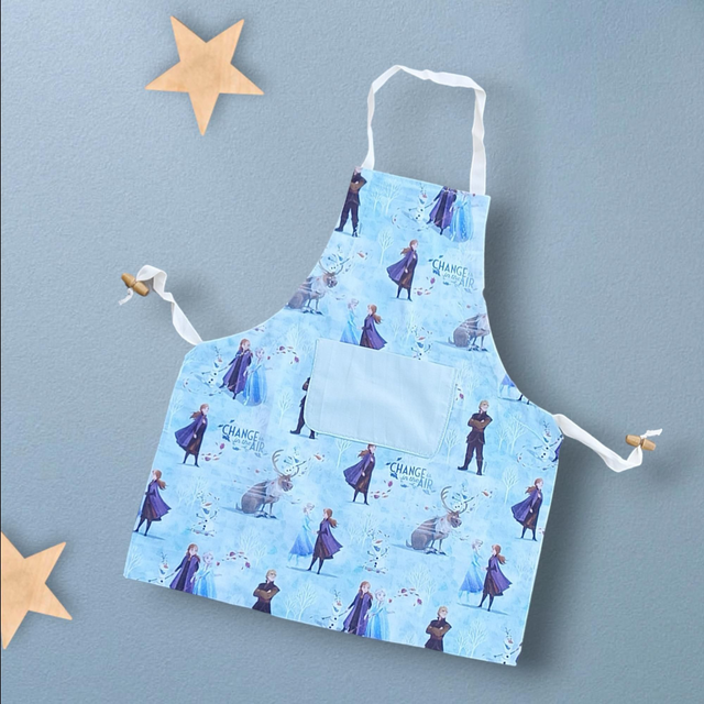 Tabliers de Cuisine ou Activités pour Enfants en Coton Personnalisés réglables  motif Reine Neige