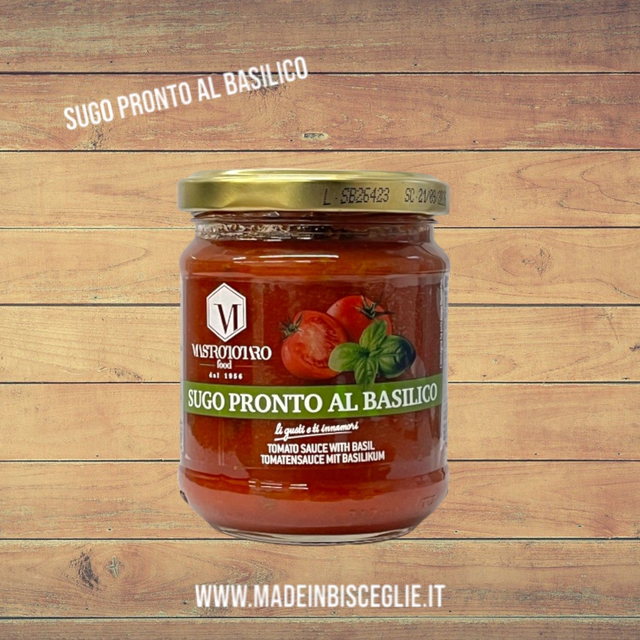 Sugo pronto al basilico - 180gr - Mastrototaro Food